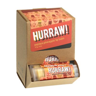 Hurraw! Organic Lip Balm Papaya Pineapple 4.8g x 24 Display